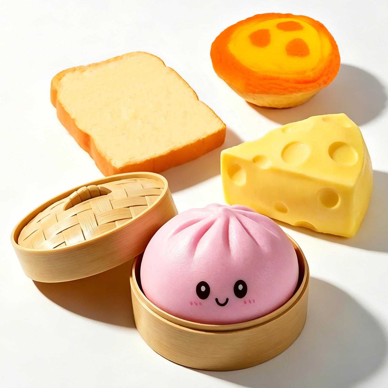 Squishy Squeeze Fidget Toys Set: Mystery Dumplings Squishy Stress Relief Sensory Toy for Anxiety & Focus Soft Squishes Kit for Party Bag Fillers Stocking Stuffer Relaxing Fidget Squeeze Gifts