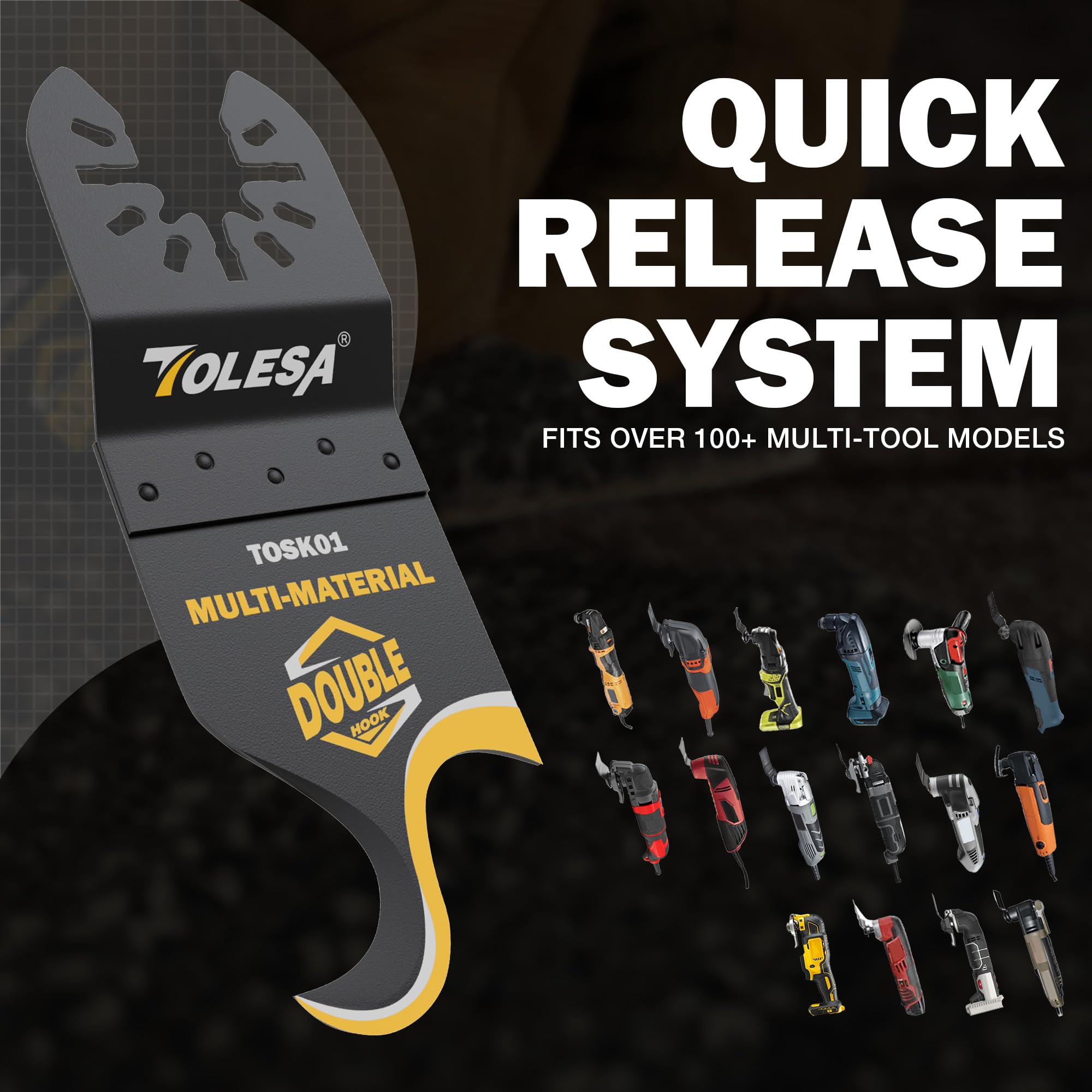 TOLESA Oscylujące narzędzie wielofunkcyjne ostrze noża, 5 szt. brzeszczoty do piły wielofunkcyjnej do cięcia miękkich materiałów gontów dachowych, dywan podłogowy PCV, karton
