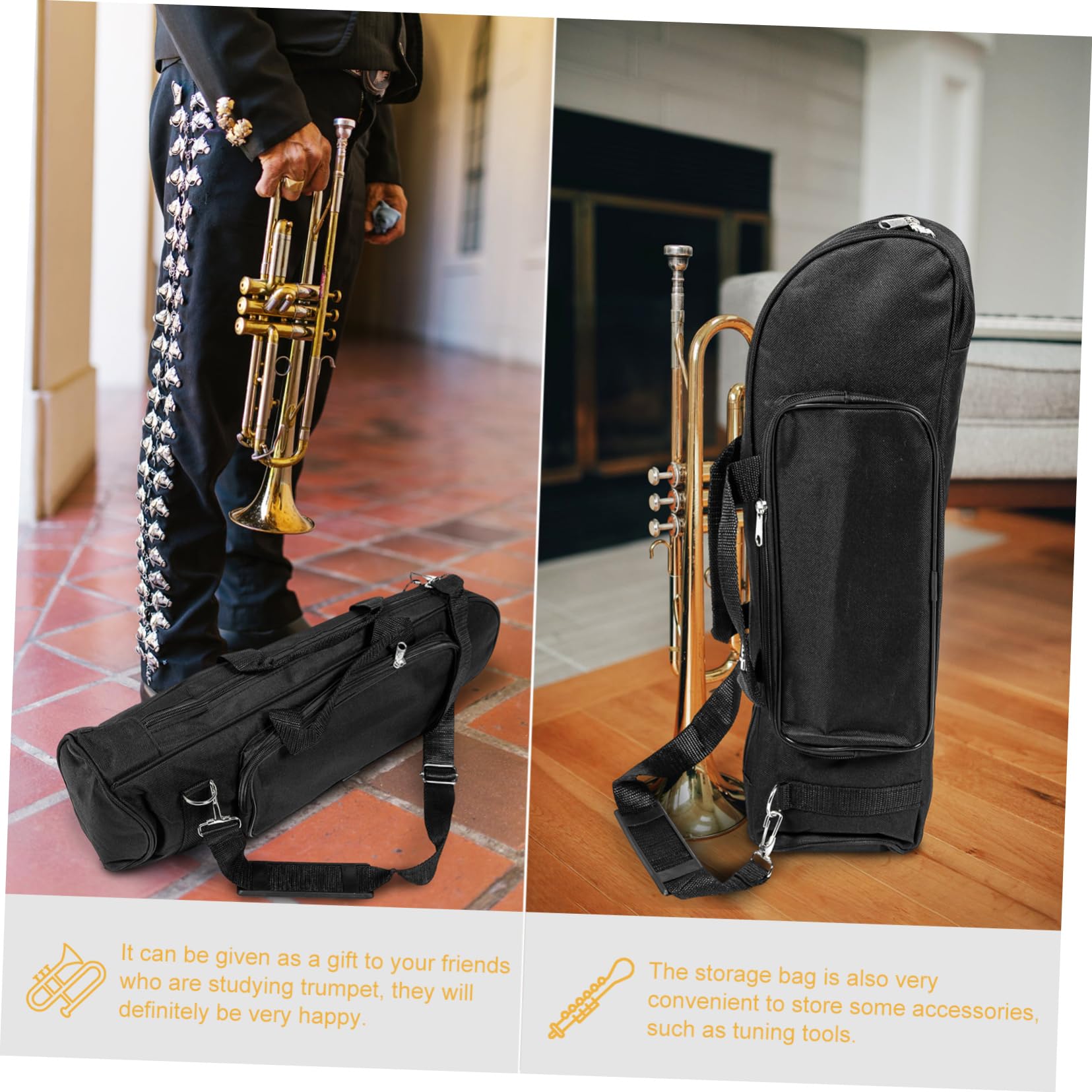 VICASKY Small Bag Trumpet Carrier Wind Instrument Pouch Durable Scratch-resistant Easy to Carry
