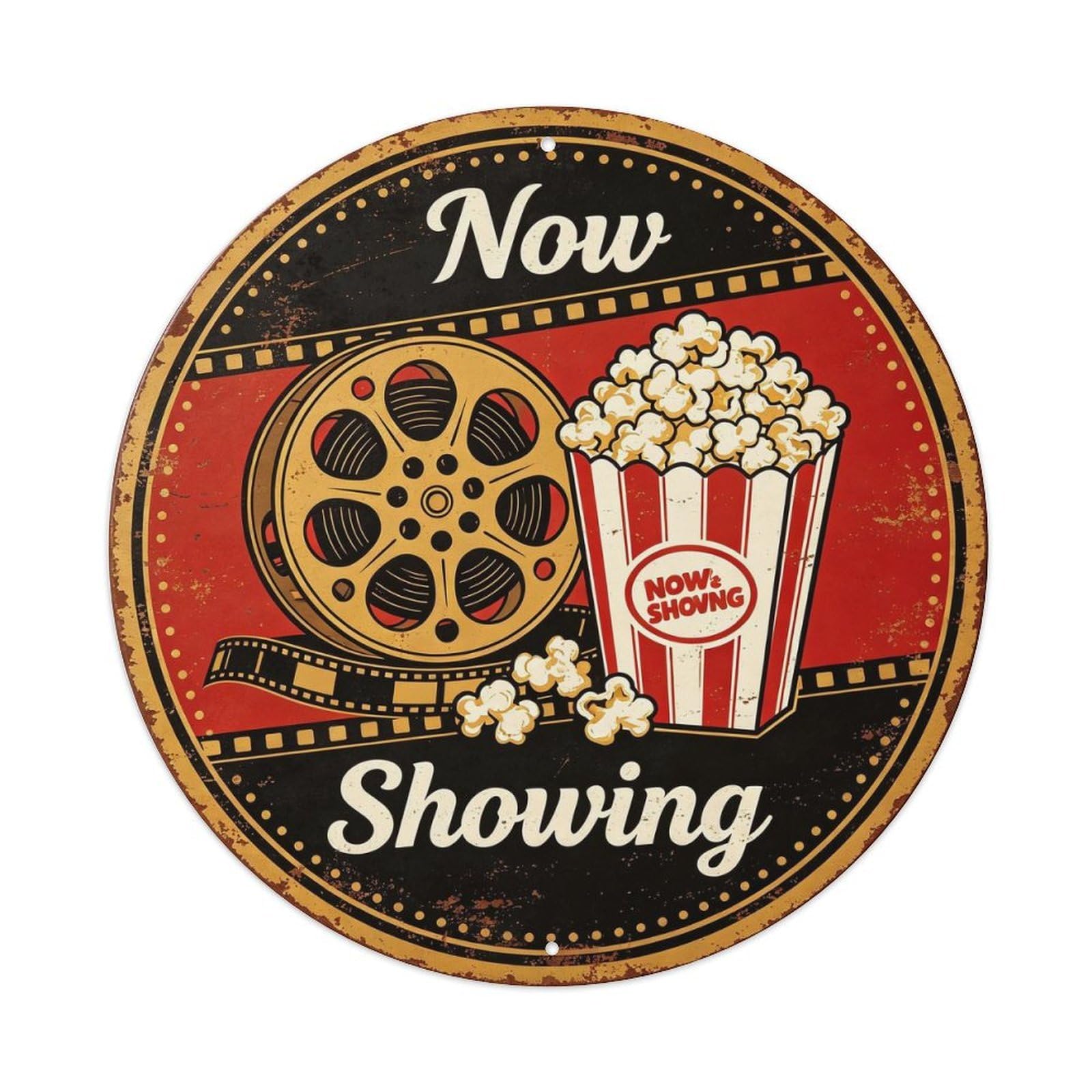 Retro Cinema Now Showing Metal Tin Sign Plaque