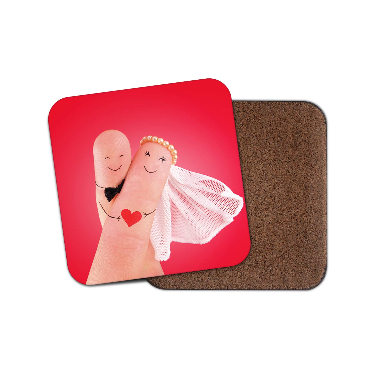 1 x Adorable Bride & Groom Coaster - Wedding Marriage Funny Cute #8675