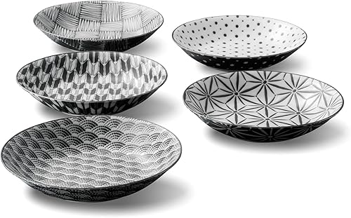 Miniatura 1 de Komon - Juego de platos llanos de porcelana, diseño tradicional japonés, juego de platos para servir pasta, pasta, ensalada, postre, apto para