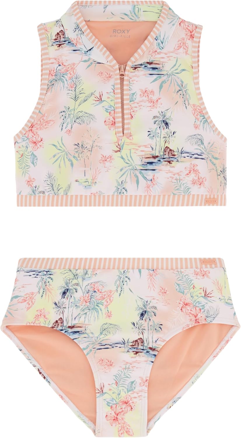 Roxy Girls' Two-Piece Bikini Swimsuit Set, UPF 50+ Sun Protection, Quick-Dry... - Picture 24 of 44