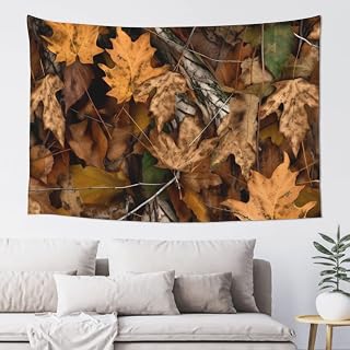 LZQPOEAS Autumn Camoflauge Tapestry Wide Wall Hanging Lightweight Wall Blanket Aesthetic Tapestry Poster Vintage Mural Art Background Wall Hanging for Bedroom Living Room Dorm Home Decor 60 X 40 Inch