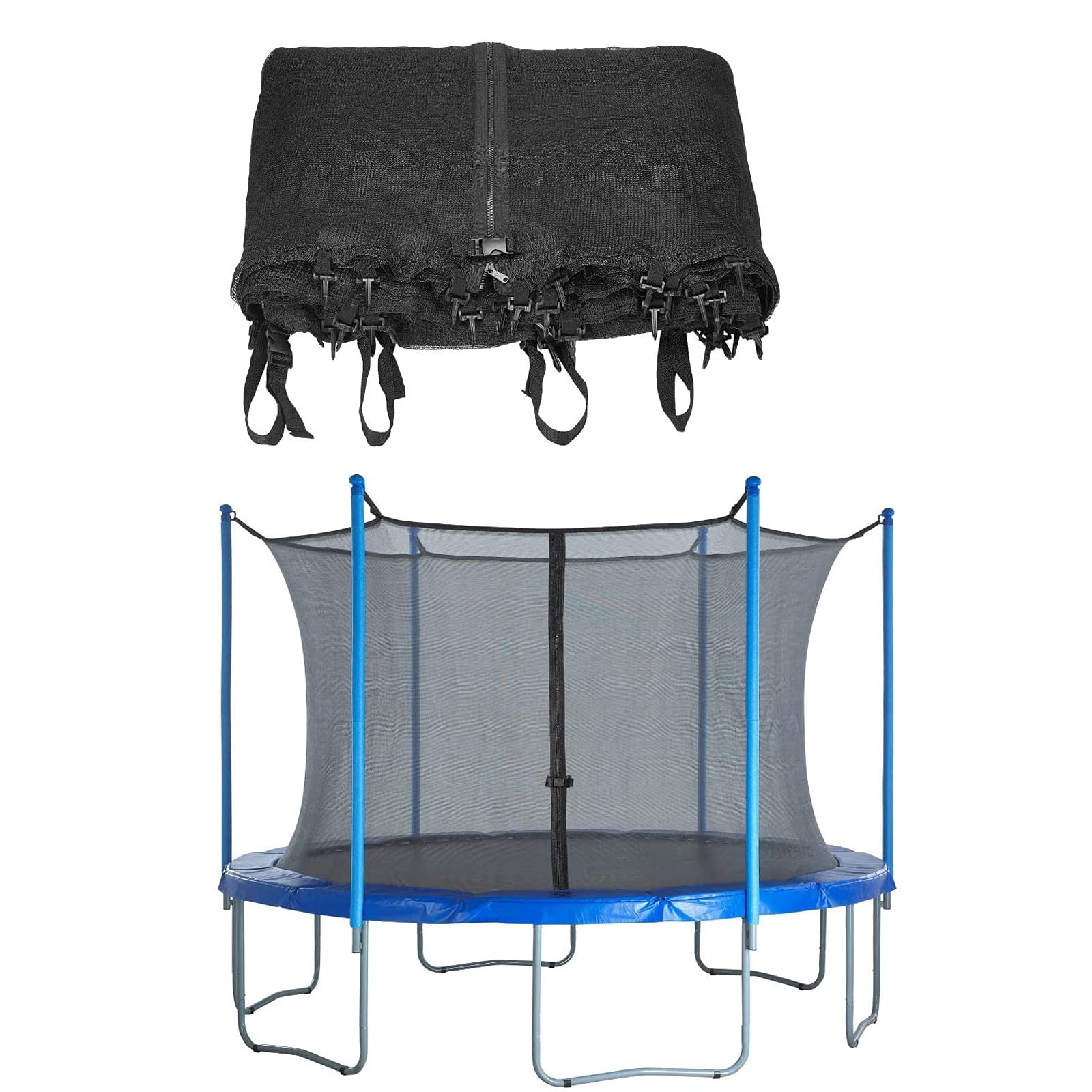 GJMSSMY Round Trampoline Safety Net with Variant Poles & Arches Breathable Design for Enhanced Safety and Protection Fits Most Standard Round Trampolines