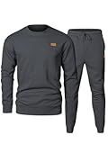 Mens 2 Piece Outfits Knit Jacquard Pullover Sweatshirt Tracksuit & Joggers Sweatpants Sweatsuit Sets with Pockets