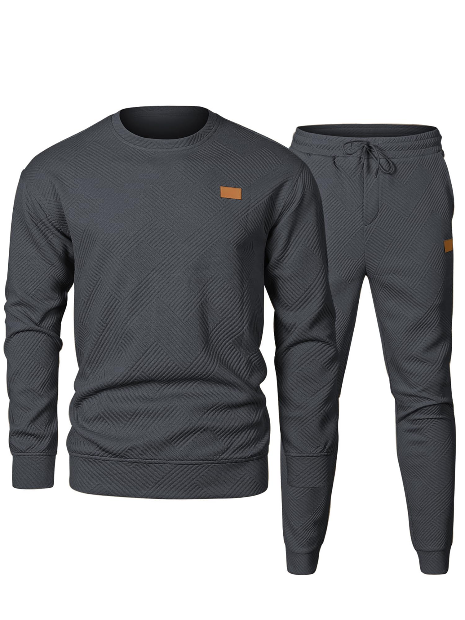 Elegancity Trainingsanzug Herren 2-Teiliger Jogginganzug Sets Casual Jogginghose Herren Lang und Rundhals Sweatshirt Set Sportanzug Tracksuit