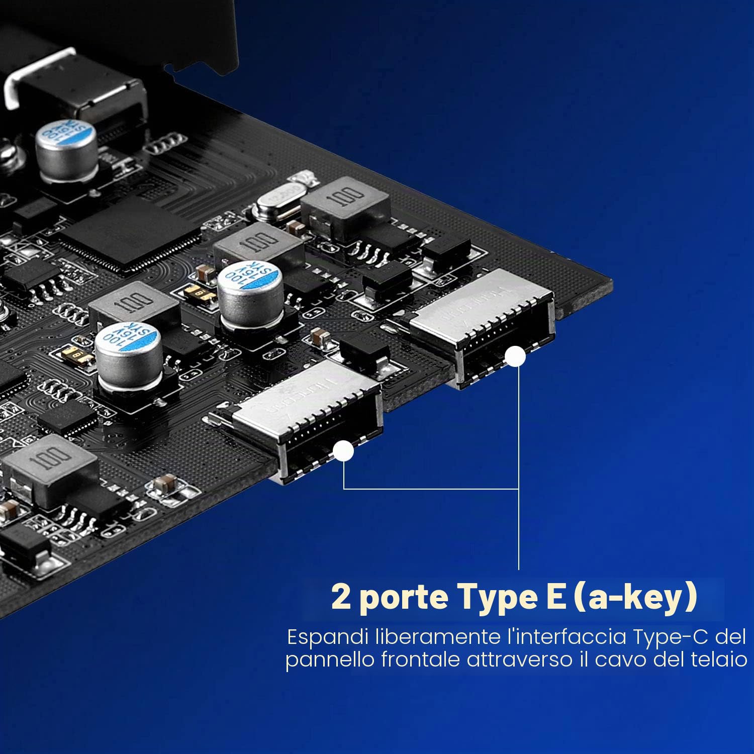 Scheda PCIe USB 3.0 con 4 Porte USB (Type-A + Type-C) e 2 Header Interni 5 Gbps per PC Windows