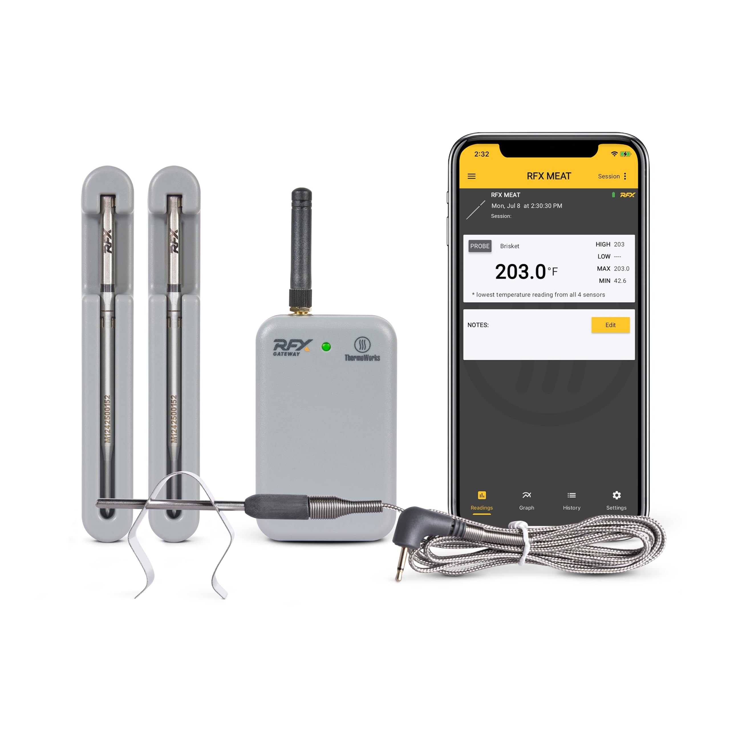 ThermoWorks RFX — The Ultimate Wireless Meat Thermometer - 2-Probe Kit