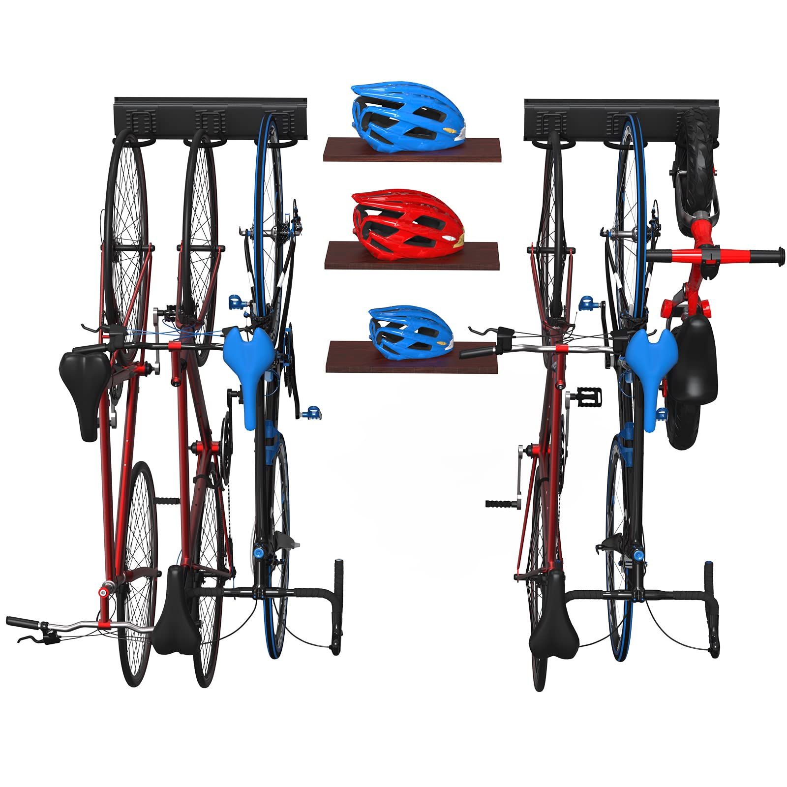 Webetop Bike Rack Garage Wall Mount for Storage Adjustable Hook & 3-tier Shelves
