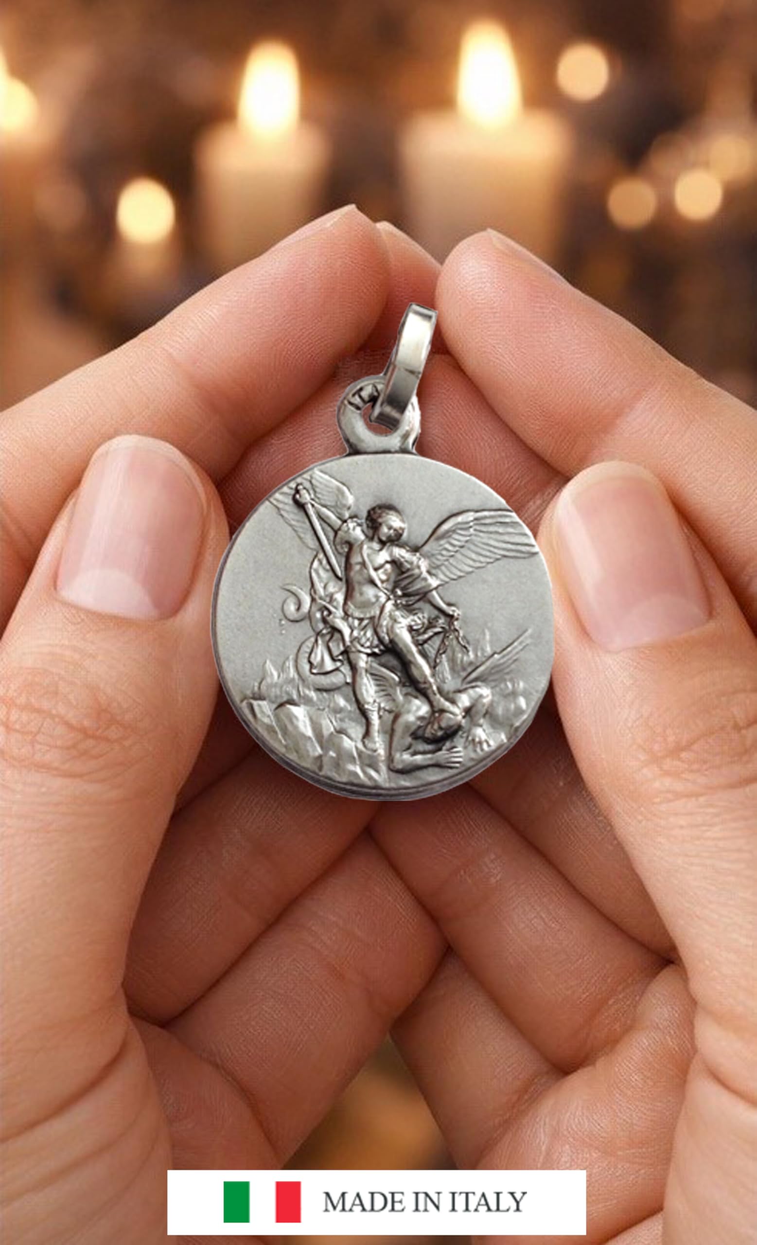 I G J MEDAILLE SAINT-MICHEL ARCHANGE EN ARGENT MASSIF 925