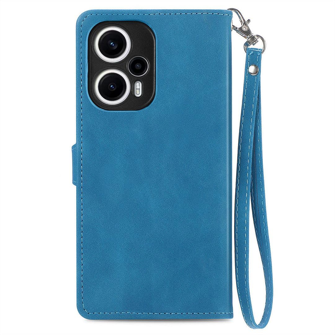 MOJIA Cover per Xiaomi Redmi 10 / Redmi 10 2022, PU Custodia Antiurto Resistente ai Graffi, Custodia Flip Portafoglio per Telefono con Supporto e Slot per Schede. Blu