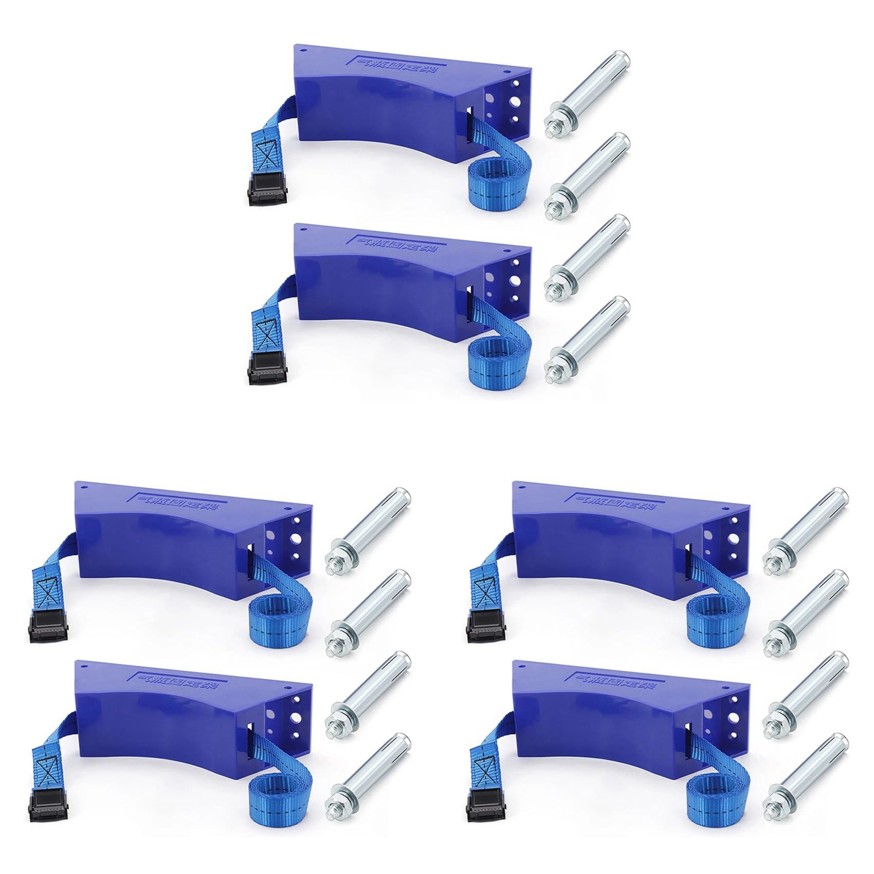 6PCS Propane Tank Holder Cylinder Wall Mounted Bracket Gas Cylinder Bracket ABS Gas Cylinder with Screws Blue