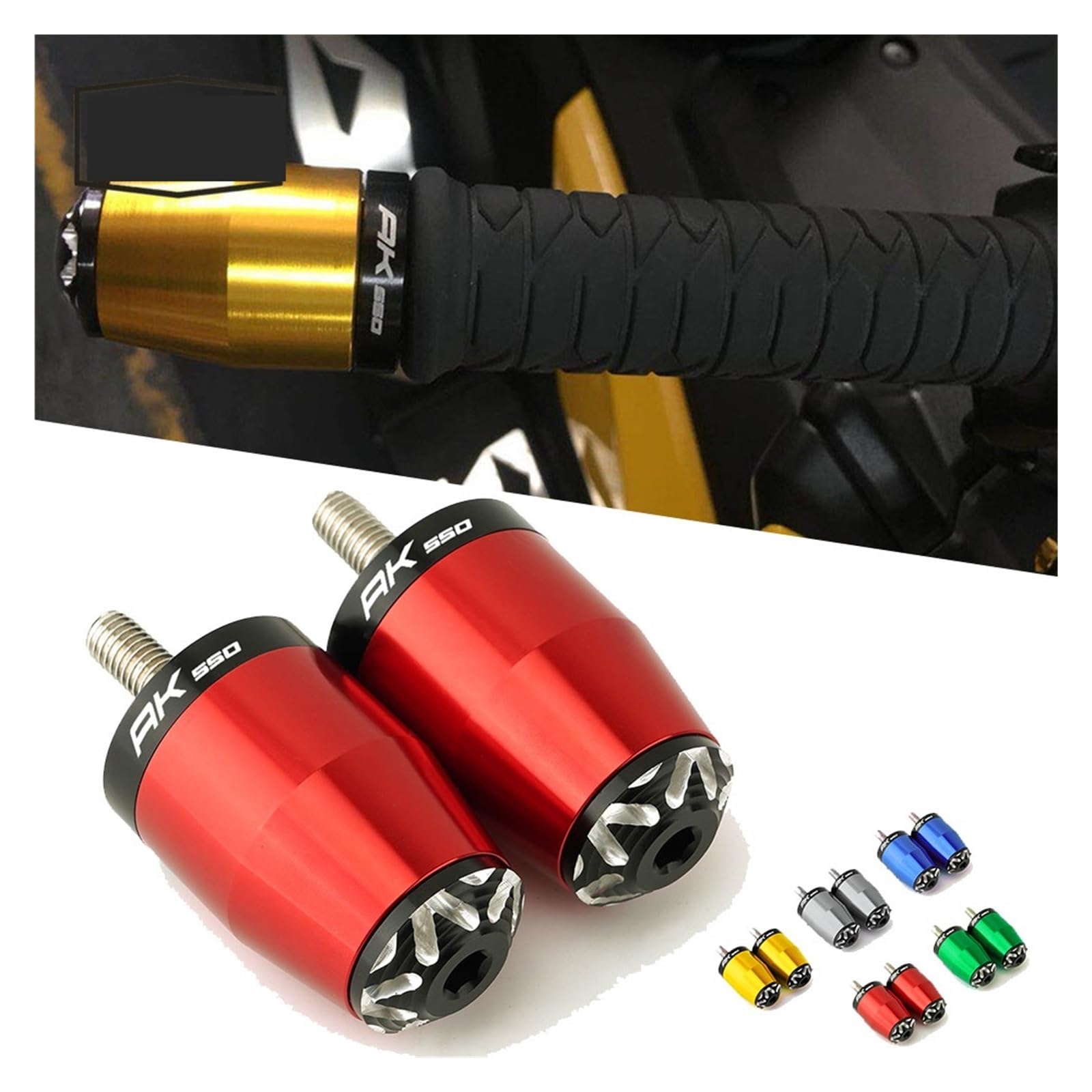 Per KYMCO AK 550 AK550 2017 2019 2020 2018 Moto Manopole Manubrio Bar Ends tappi oro Anti Vibrazione Estremità Del Manubrio