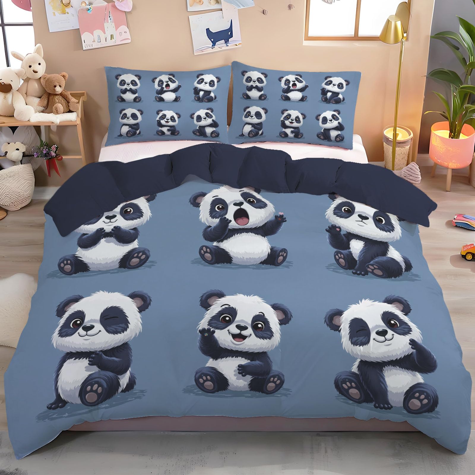 Parure de lit enfant panda 220x240 pour transformer la chambre en un espace de jeu