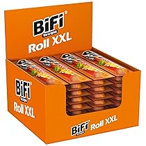 BiFi Roll XXL, Salamino in Morbido Panino, Snack in Formato Tascabile, da Gustare in Viaggio, in Ufficio o Quando fai Sport, Con Pepe, Coriandolo e Aglio, Confezione da 12 (12 X 70 g)