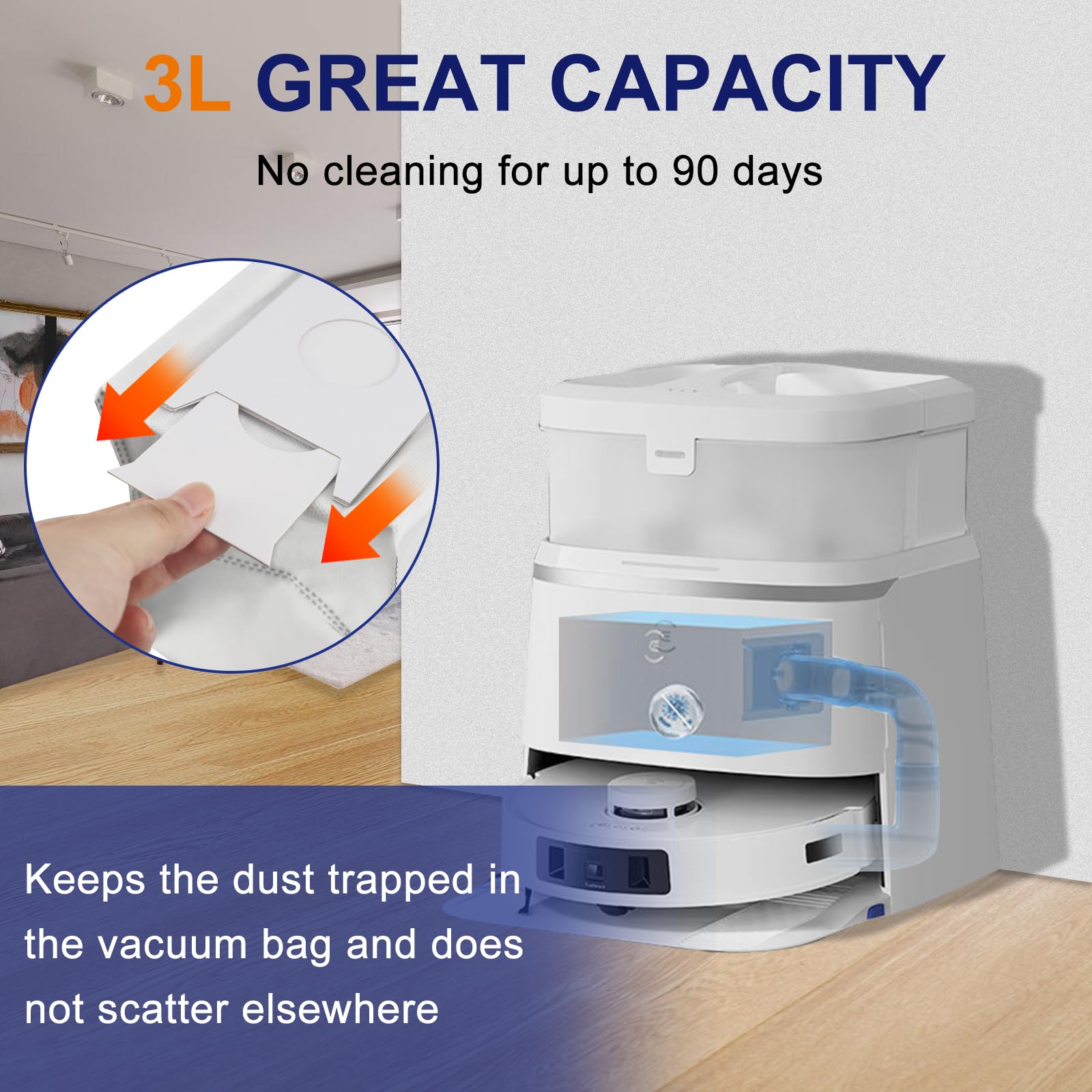 Sacchetti Per Aspirapolvere Ecovacs Deebot T30 Omni - 10 Pezzi, 3L, Antibatterici, A 4 Strati - Foto 2