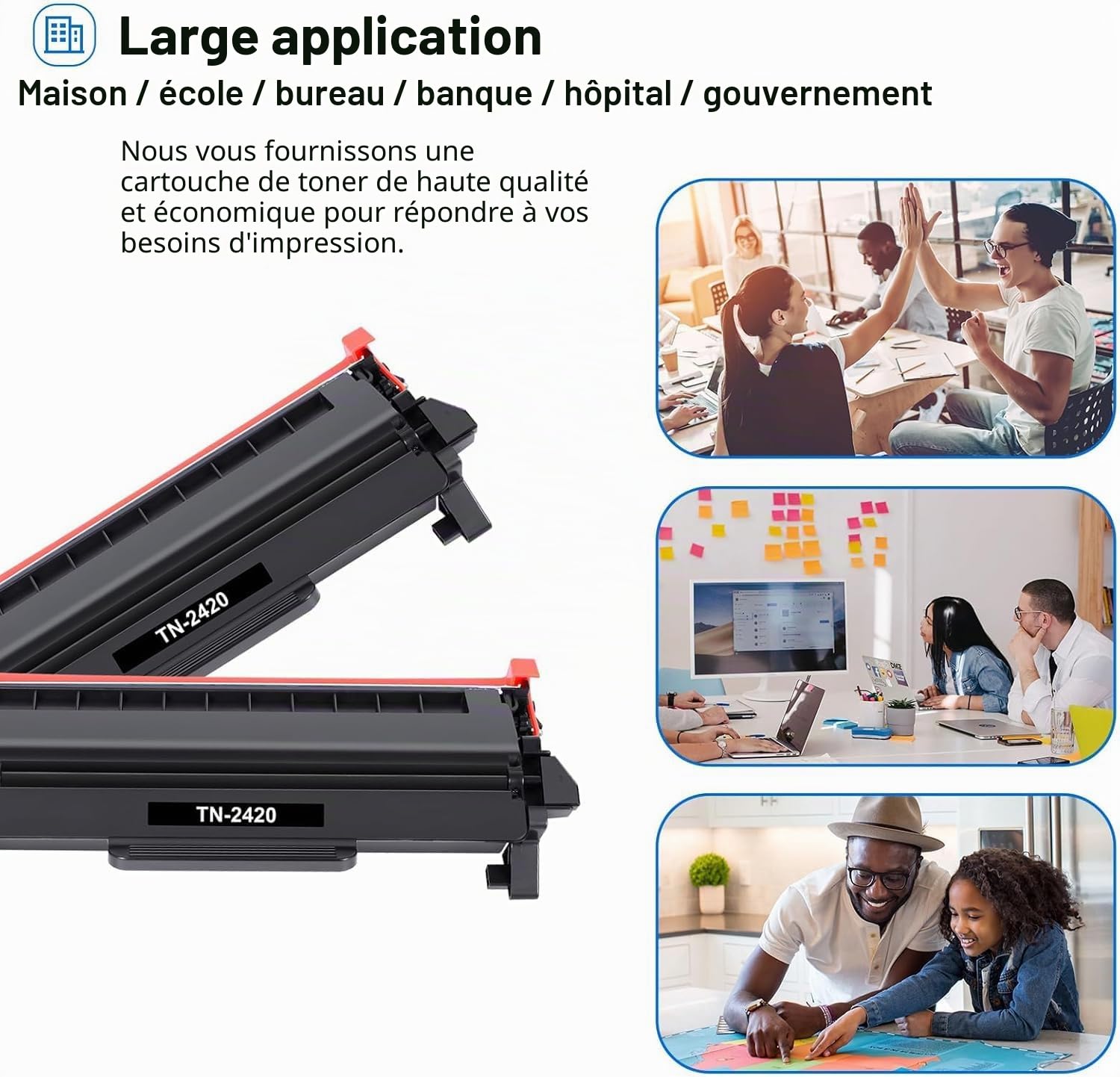 TN2420 Compatible pour Brother TN 2420 TN-2420 Toner (Noir, 2-Pack) | Compatible pour DCP-L2530DW MFC L2710DW HL-L2350DW MFC-L2710DW DCP-L2510D HL-L2375DW MFC-L2730DW MFC-L2750DW HL-L2310D TN2410