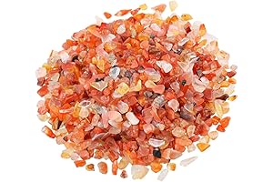 SUNYIK Carnelian Tumbled Chips Stone Crushed Pieces Irregular Shaped Stones 1pound(about 460 gram)