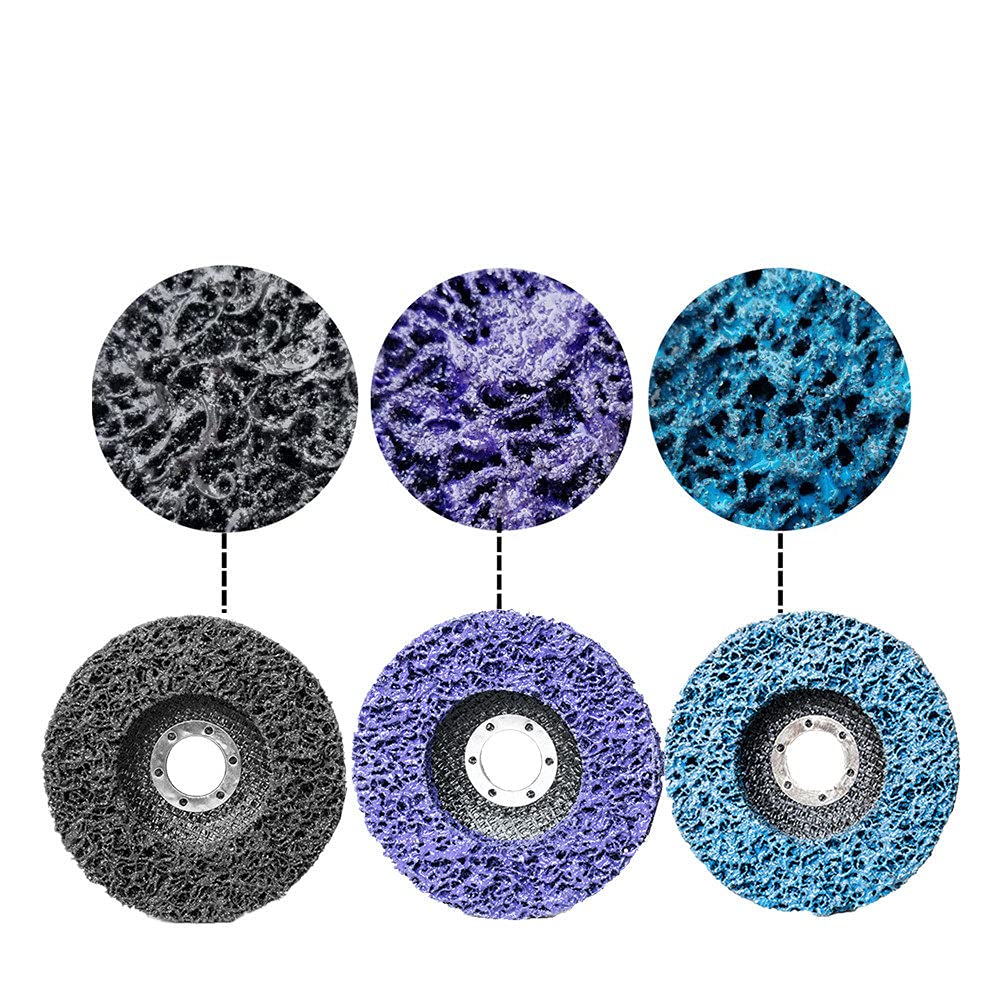 115/125mm Disco per Lucidatura Disco Abrasivo Ruota Rimozione Ruggine Per Smerigliatrice Pulita Mole per Smerigliatrice Angolare Auto Camion Moto, 3 Pz Viola 125mm