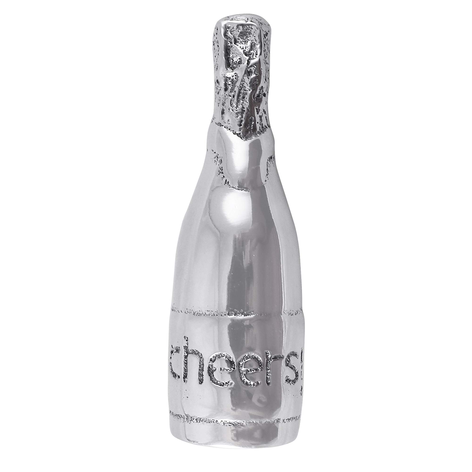 MARIPOSA Bottle Napkin Weight, Recycled Sandcast Aluminum, Silver