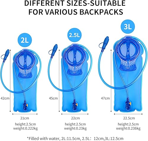 Miniatura 3 de BQA Depósito de vejiga de agua de hidratación para senderismo, ciclismo, escalada, ciclismo, correr, gran apertura