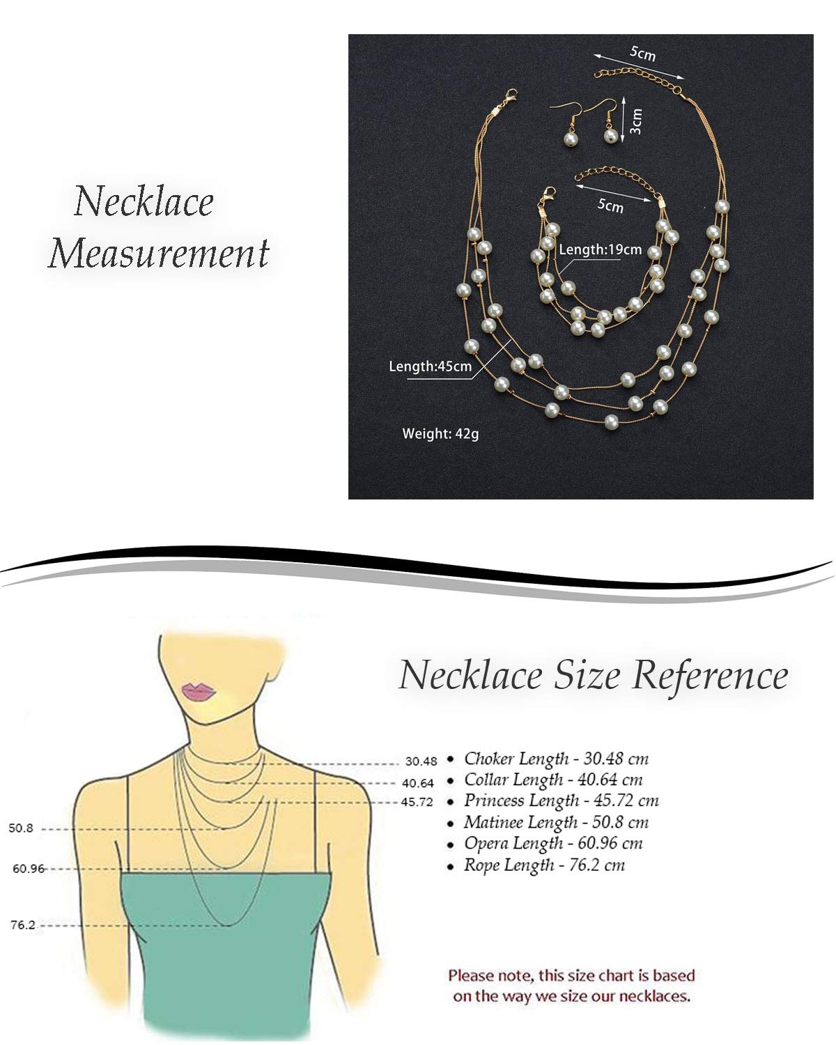 Young & Forever Elegant Pearl Jewelry Set with Multi-Layered Necklace, Bracelet and Drop Earrings, Gold-Toned 4