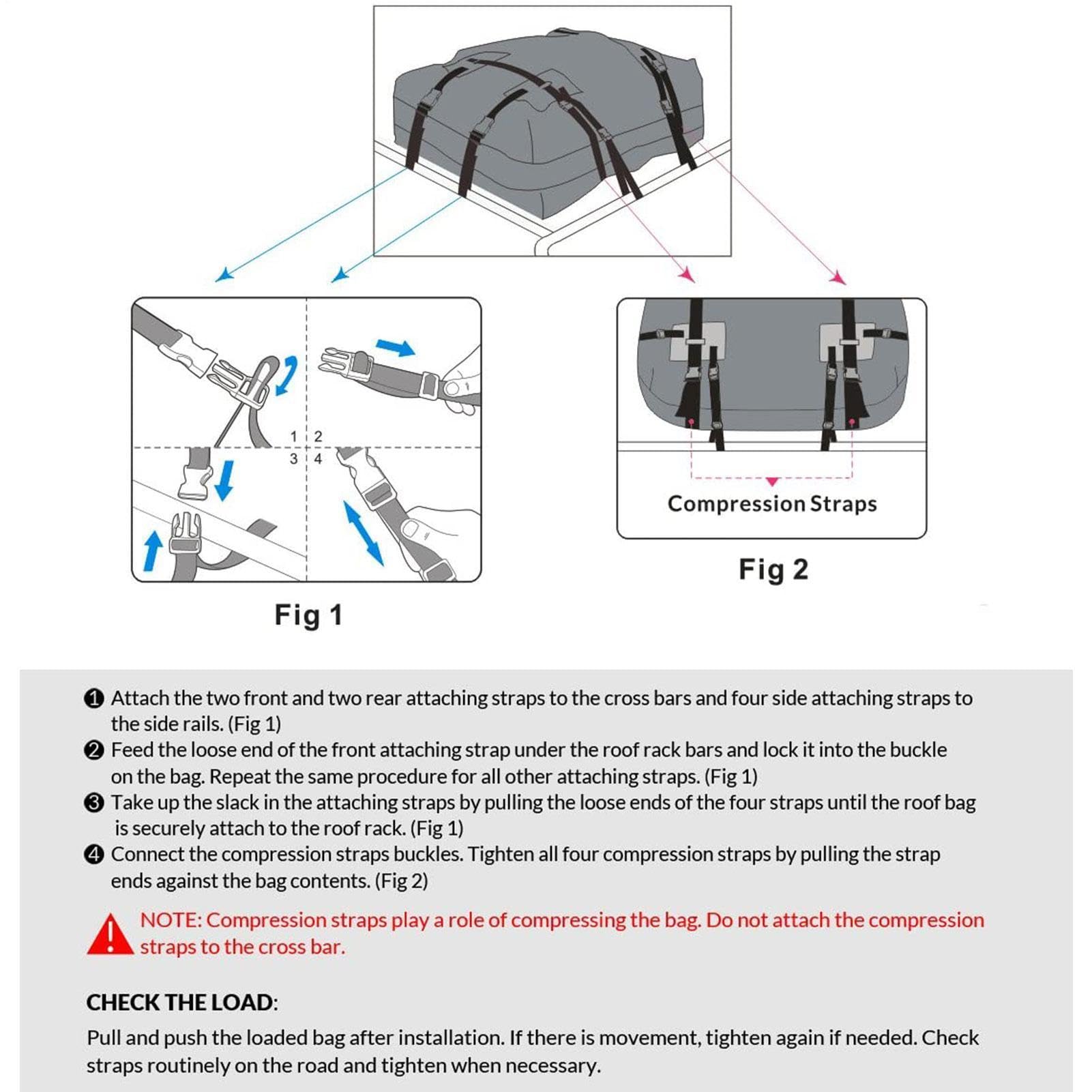 Portapacchi Per Portapacchi – Borsa Da Tetto Per Auto Da 15 Piedi Cubi | Struttura Di Design Pieghevole, Struttura In Tessuto Oxford 600D, Borsa Da Tetto Per Auto Morbida E Impermeabile | Per Le Ope