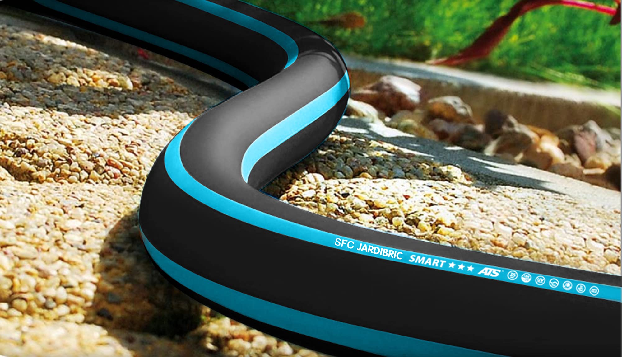 Jardibric - Tuyau Arrosage 50m Ø19 mm (3/4") - Tuyau Jardin Renforcé 3 Couches Tricoté - Pression 20 Bars