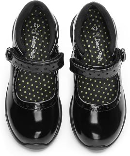 DREAM PAIRS Girls School Shoes Uniform Mary Jane,All Black,2 Little Kid | Arch Support Lightweight Maryjanes Girl Dress Shoes Roomy Round Toe Flats