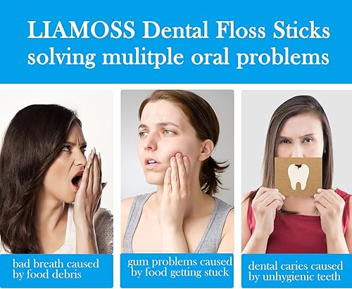 Miniatura 2 de Palillos de hilo dental, Twin Line 300 unidades de hilo dental sabor lima, sistema de hilo dental de doble acción LIAMOSS para palillos de dientes