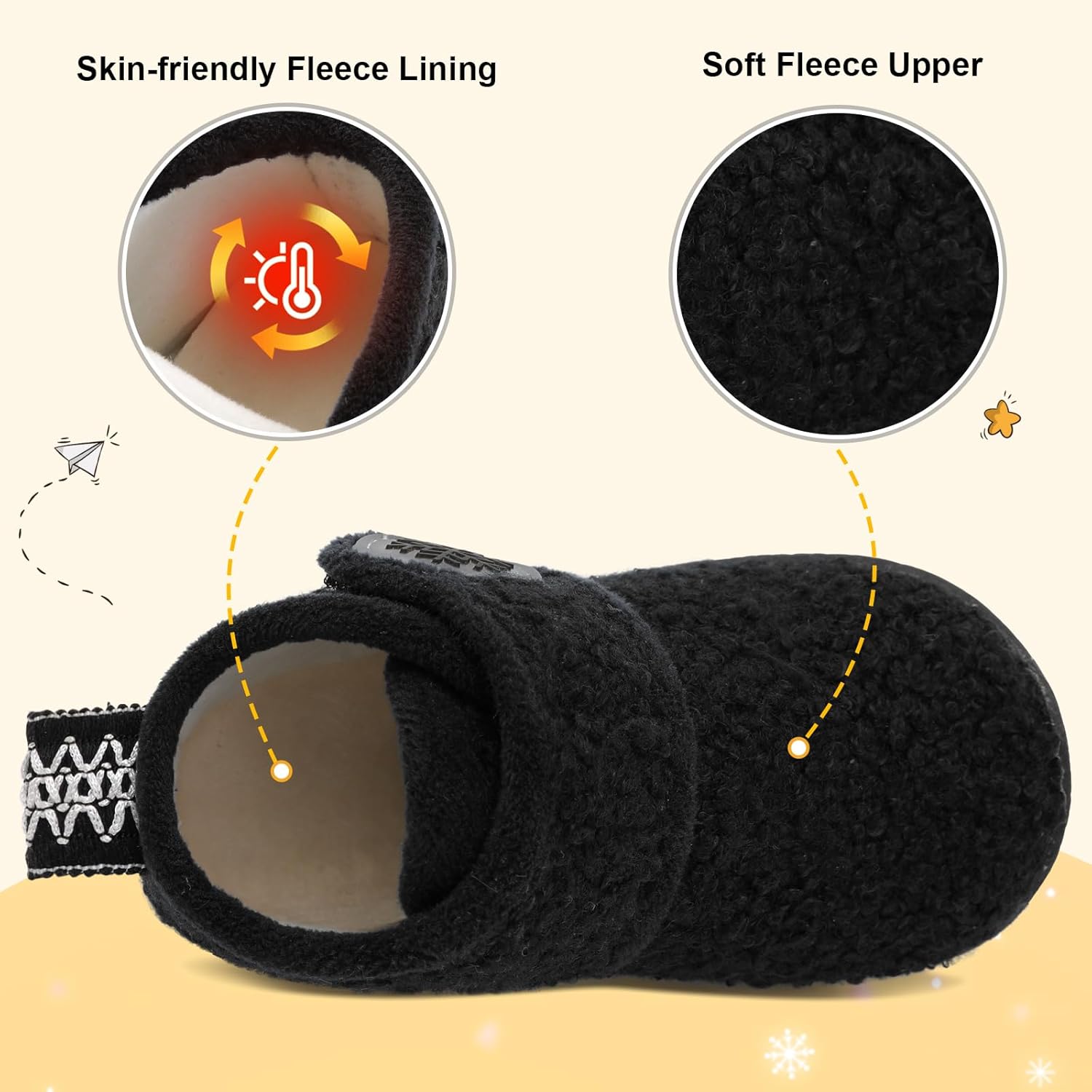 JOINFREE Toddler Slippers Boys Girls House Fleece Booties Baby Warm Winter Boots Kids Bedroom Indoor Shoes Cozy Outdoor Walking Shoes - Image 4