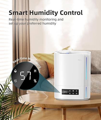 Miniatura 3 de BREEZOME Humidificadores de 6L para dormitorio, habitación grande y difusor de aceite esencial, humidificadores ultrasónicos de niebla fría de