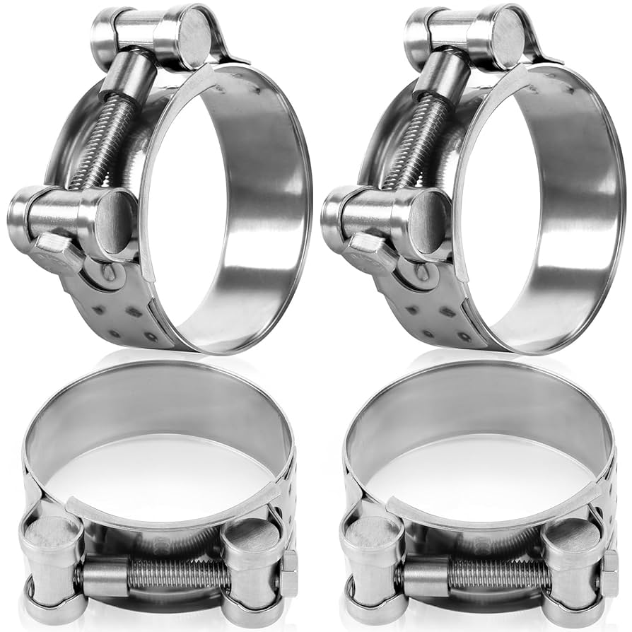 Hihaha Lot De Colliers De Serrage Inclinés à Double Paroi Pour Pot D'échappement Arrière De Voiture En Acier Inoxydable - Entrée De 6,3 Cm - Sortie De 10,4 Cm - Longueur