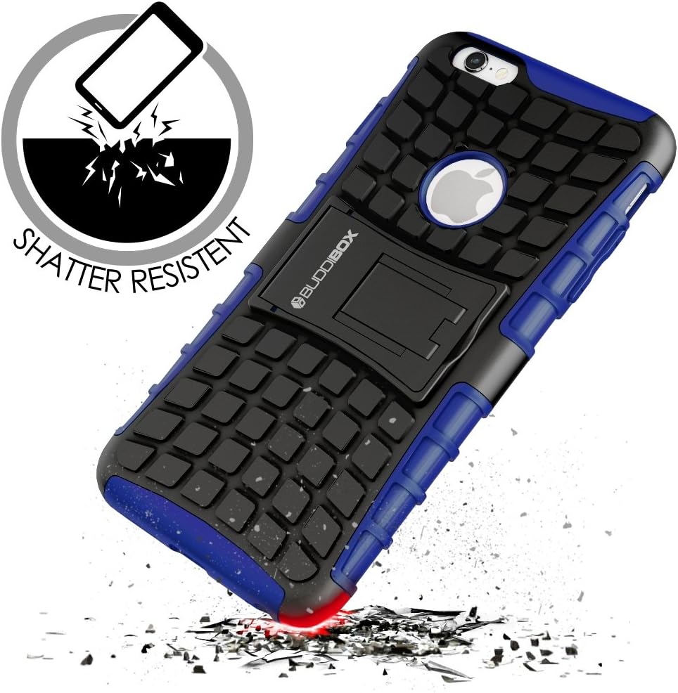 iPhone 6s Case, BUDDIBOX [Wave Belt Series] Slim Belt Clip Holster Rugged Durable Protective Case with Kickstand for Apple iPhone 6 and 6s, (Blue)