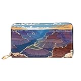 JIAGLINDE Grand Canyon Print Men'S And Women'S Leather Wallet,Mobile Phone Bag,Soft Leather Printed Zipper Coin Purse,Multi Card Slot Wallet