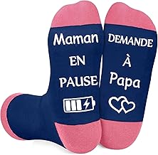 Sunday Gift, Original Mum Gift, Mom Sock 39-42 Cotton, Birthday Christmas Gift for Mum, Rigolote Women's Socks, Navy/Pink, UK 5-8, Navy/Pink, 38-42