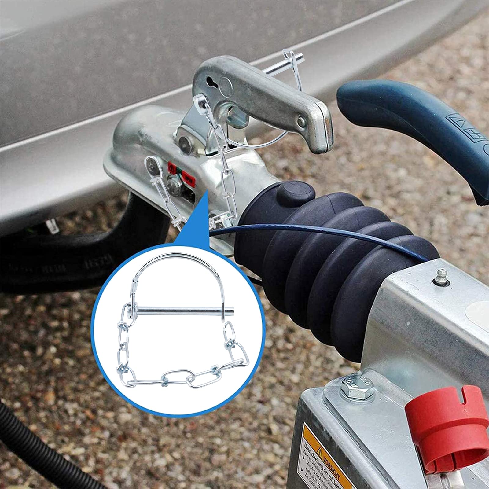 4 Perni Di Bloccaggio Per Albero Da 6mm - In Acciaio Zincato, Con Anello Di Sicurezza