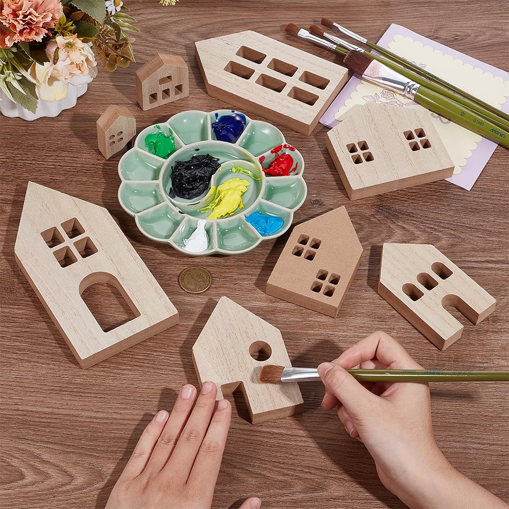 Minkissy 24 Piezas De Bloques De Madera Sin Pintar – Manualidades DIY Para Pintar Y Decorar Con Niños