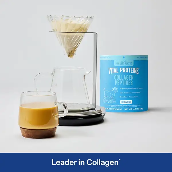 Vital Proteins Collagen Peptides Powder - Grass Fed Collagen Peptides for Hair, Nail, Skin, Bone & Joint Health, Unflavored, 14.3oz 2