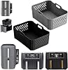 Air Fryer Liners Silicone,2 PCS Ninja Air Fryer Liners for Ninja Foodi Max Dual Zone AF400UK AF500UK 9.5L / Ninja Double Stack XL SL400UKCP 9.5L, Rectangle Silicone Air Fryer Liner 9.5-10.4L