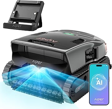Aiper Scuba V3 Ultra AI-Cognitive Robotic Pool Cleaner & Skimmer with Dual-Camera AI Vision, All-in-One Cleaning, 8,500 GPH Suction, Smart Surface Parking & Multi-Layer Filtration, Grey