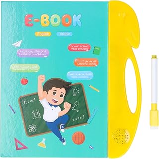Vbestlife Electronic ABC Sound Learning Book, 10 Pages Kid Arabic English Sound Book with Pen Children Learning Arabic Reading Book