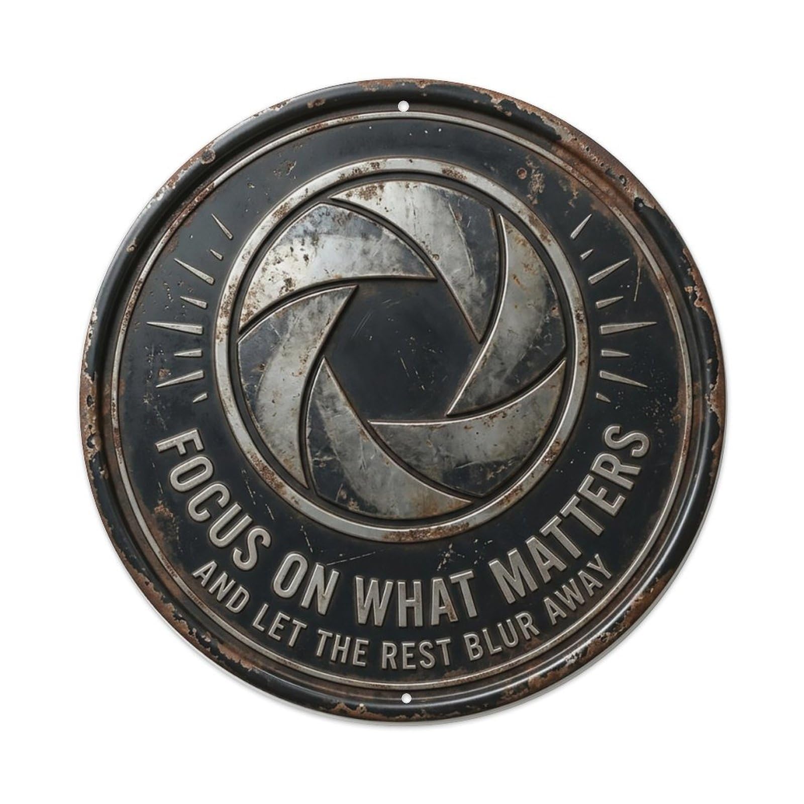 Aperture Blades Lens Studio Metal Tin Sign
