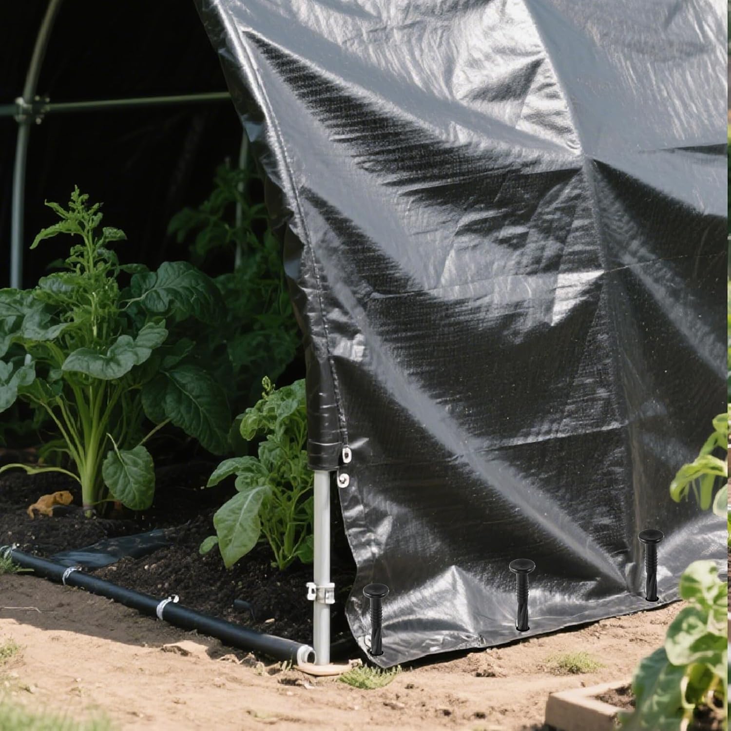 300Pcs 8-Inch Plastic Landscape Edging Spikes, Spiral Anchoring Nails for Weed Barrier, Paver Edging, Landscape Edging, Artificial Turf, Grass Pathways, and More