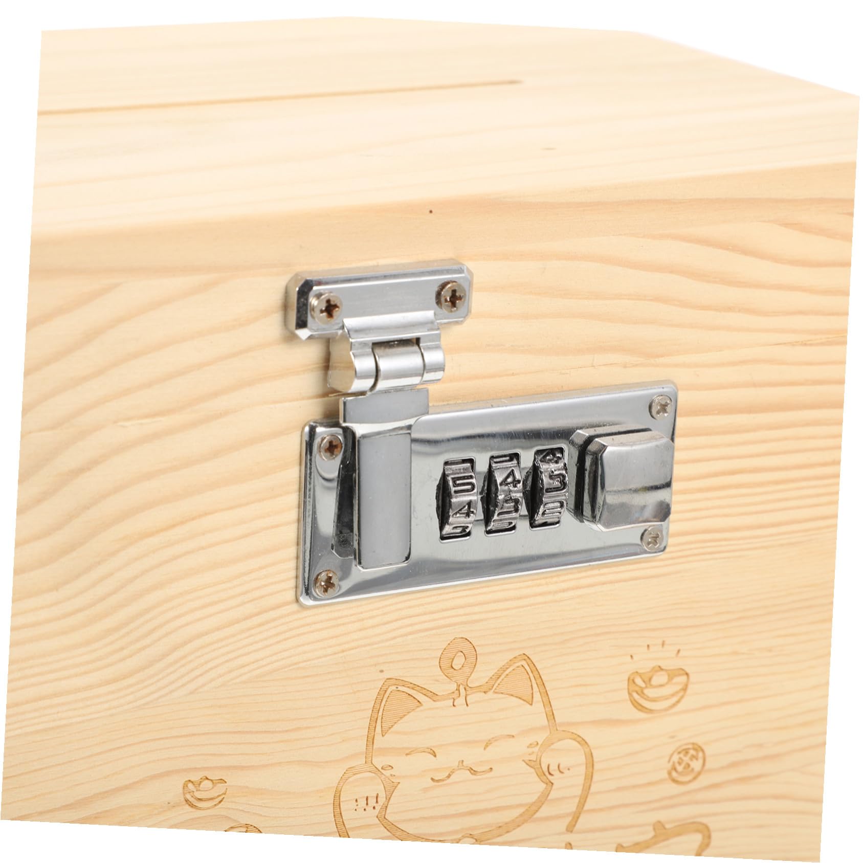 Caja Fuerte de Madera Maciza con Cerradura Codificada Hucha Decorativa para Escritorio Caja de Ahorro Grande para Billetes y Monedas Estilo Organizador Práctico para Adultos
