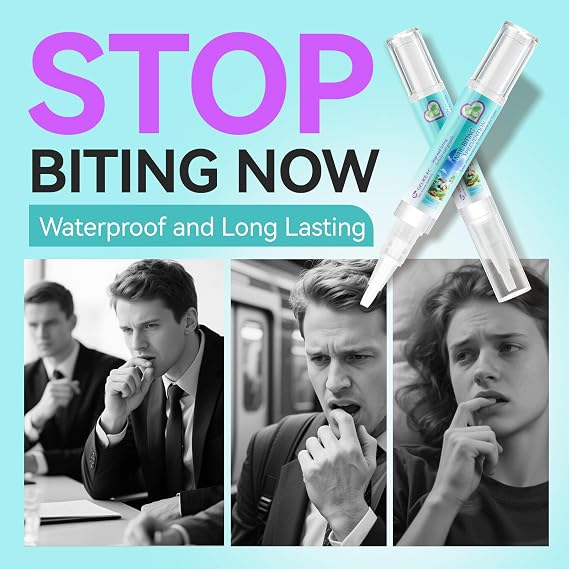 Stop Biting Nail Pen for Adults - Gelike EC Bitter Taste Treatment for Thumb Sucking Deterrent - Easy and Quickly Stop Nail-biting Habit with Safe Solution