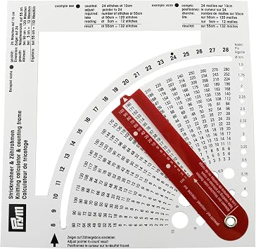JCBIZ Knitting Counter Knitting Gauge Converter 150x150mm Knitting Stitch Calculator and Counting Frame Ruler, Knitting Tools