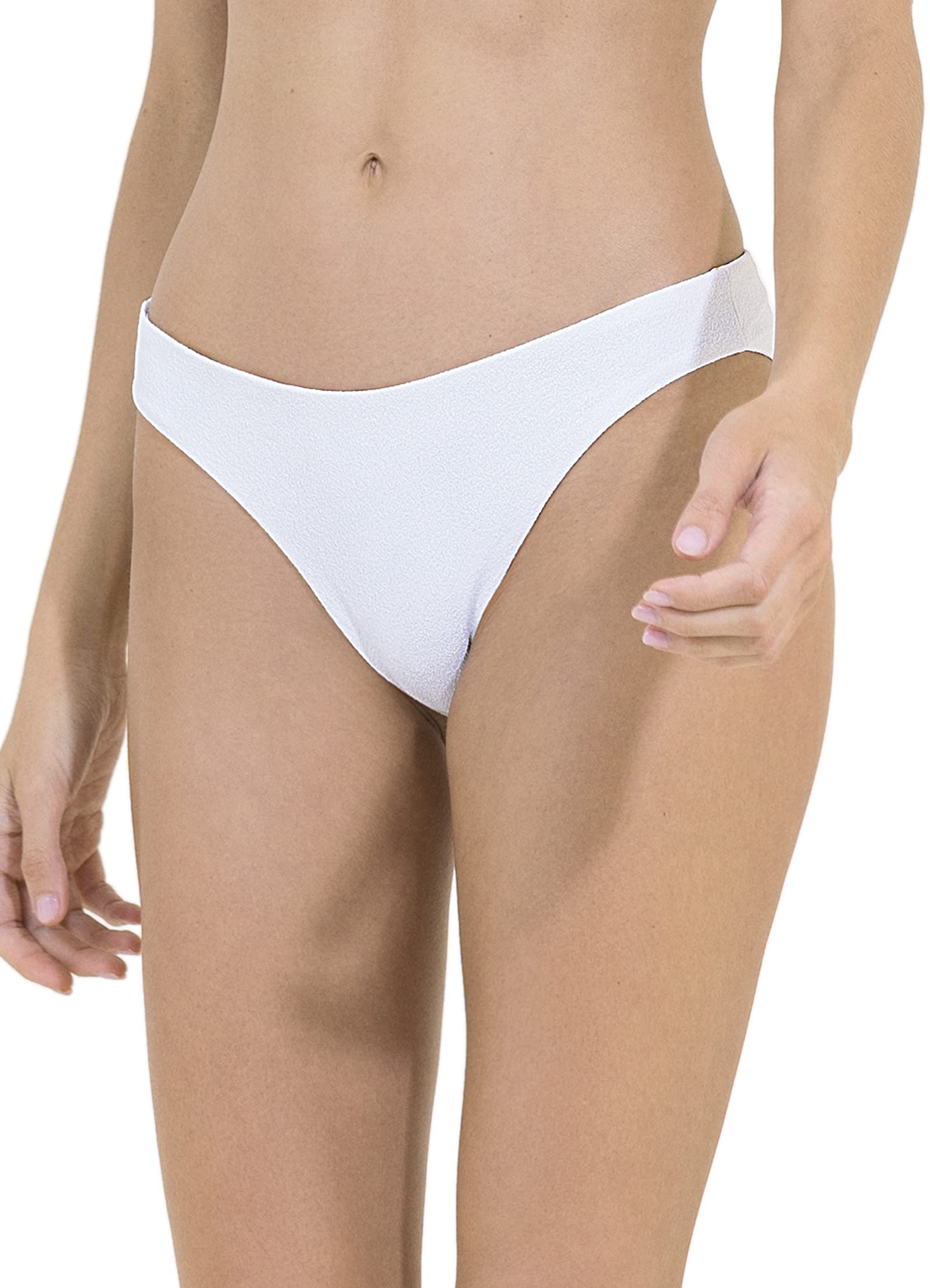 Maaji womens White Cotton Sublimity Reversible Classic Signature Cut Bikini Bottoms
