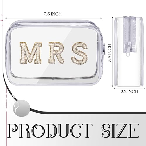 Miniatura 2 de Bolsa de maquillaje transparente para novias bolsas de maquillaje de perlas con diamantes de imitación bolsa de cosméticos de PVC estuche de viaje